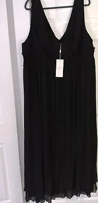 NWT LBD Ever Pretty Black Gown Fit Flare Semi Formal Chiffon Sleeveless Size 24 • $34.99