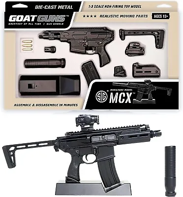 GoatGuns Miniature SIG MCX Model In Black | 1:3 Scale Diecast Metal Build Kit • $47.99