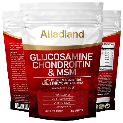 £20.70 • Buy Glucosamine And Chondroitin MSM Collagen Ginger Bioflavonoids 2098mg Tablets UK