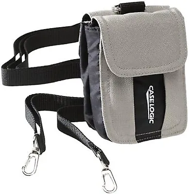 Case Logic Small Storage Bag Minidisc MP3 Player Camera MDC1 Grey Shoulder Strap • £8.99