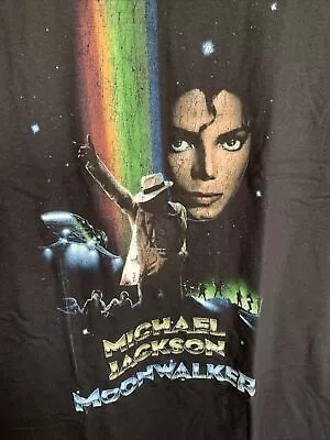 Vintage Michael Jackson Moonwalker T-Shirt Black New Size: XL • $19.90
