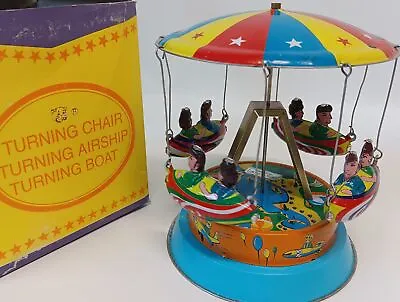 Vintage Tin Toy Carousel :  Not Working For Display Or Repair Only. 6  Diameter • $15