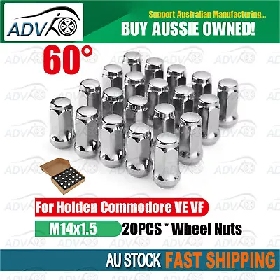 20PCS M14x1.5 Chrome Alloy Wheel Rim Nuts Lug For Holden Commodore VE VF AU • $23.88