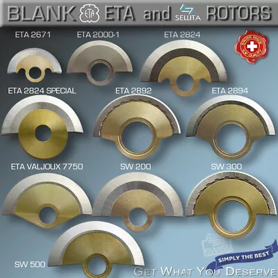 $20 • Buy Brass Non Plated ROTOR For ETA 2671,2000,2824,7750,  SELLITA SW200,SW300,SW500
