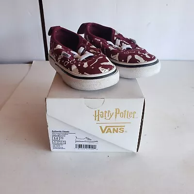 Vans Harry Potter Authentic Elastic Icons/Port Burgundy Toddler Size 5 • $14