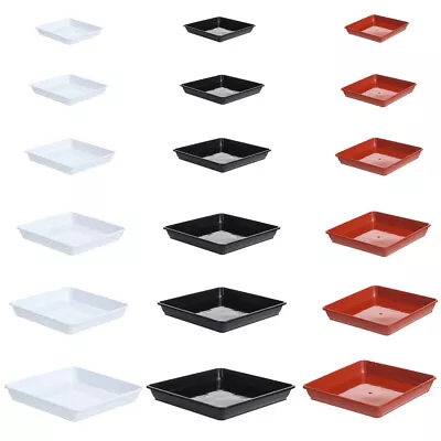 1PC Garden Plant Saucer Plastic Tray Saucers Drip Trays Square Flower Pot • £4.89