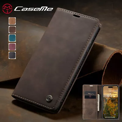 Wallet Case For IPhone 15 14 Pro Max 13 12 11 XR 8 7 Magnetic Flip Leather Cover • £7.99