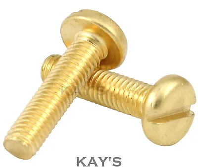£2.26 • Buy Solid Brass Slotted Pan Head Machine Screws Slot Drive Bolts M3 M4 M5 M6 Din 85