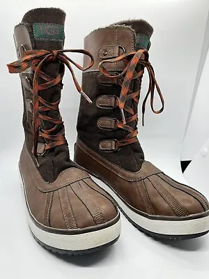 UGG Australia Womens 7 Brown Baroness Boots Lace Up Winter Rain Snow 1001743 • $69.95