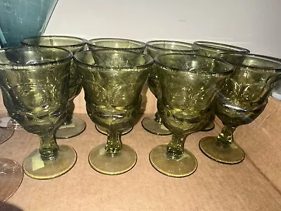 Vintage Fostoria Argus Green (8) Wine Glasses 4 7/8   Green • $39.99