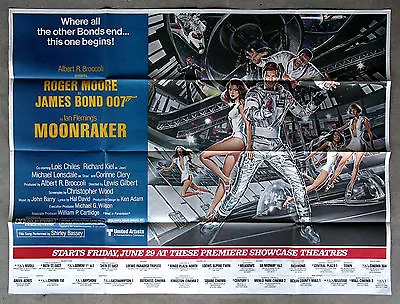 MOONRAKER * CineMasterpieces ORIGINAL SUBWAY MOVIE POSTER NM JAMES BOND 1979 • $455