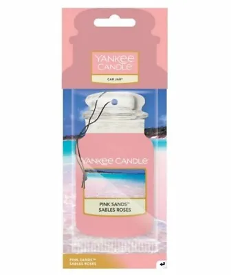 Yankee Candle 2D Car Jar Air Freshener Freshner Fragrance Scent - PINK SANDS • £3.25