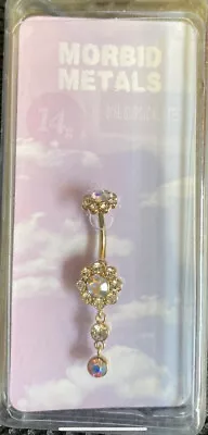 Flower Gem Navel Barbell. Morbid Metals. 14 G; 316L Surgical Steel. Hot Topic. • $8.50