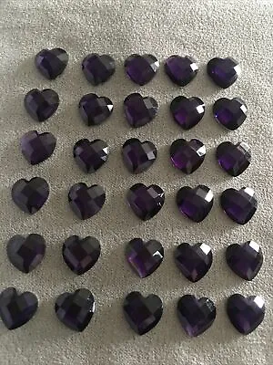 £0.99 • Buy 30 Purple Heart Shaped Flat Backs Cabochons Decoden Kawaii