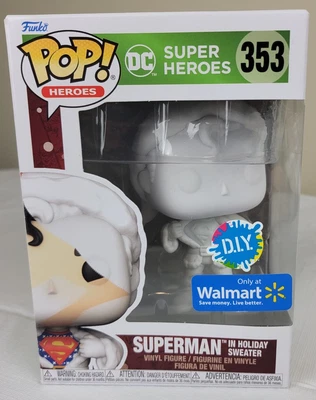 $19.95 • Buy Funko Pop! DC Super Heroes: D.I.Y. SUPERMAN In Holiday Sweater #353 Walmart Exc
