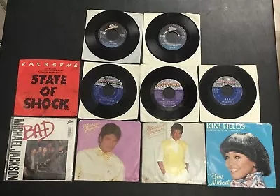 LOT (10) Michael Jackson FIVE 5 45s Rare 9 Singles Pack 7  EPIC VINYL VINTAGE • $69.99