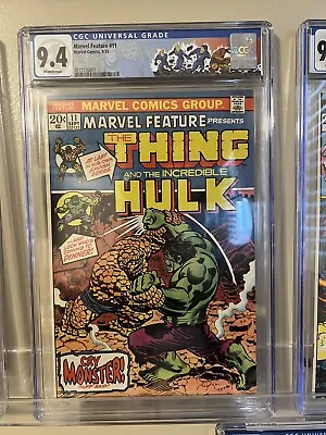 Marvel Feature # 11 CGC 9.4 Off White 1st Solo Thing Hulk Cover Custom Label • $275