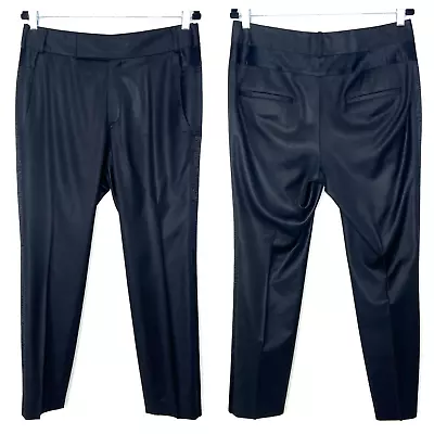 Helmut Lang Wool Straight Leg Trouser Pants With Side Stripe Detail Size 6 • $49.99