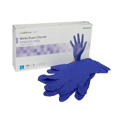 McKesson Confiderm 3.0 Nitrile Exam Glove Standard Cuff Length LARGE 100 Per Box • $13.49