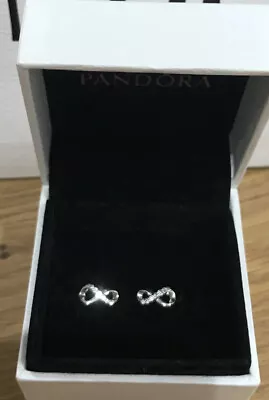 Pandora Sparkling Infinity Stud Earrings New In Box • £16