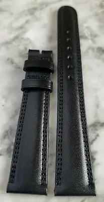 Genuine MOVADO 17mm Black Calf Watch Leather Band Strap • $29.99