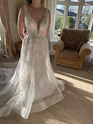 Rebecca Ingram (Maggie Sottero) Wedding Dress • PRISCILLA • SIZE 12 IVORY/MAUVE • £800
