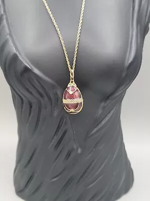 Collectible Egg Pendant Necklace Inspired By Peter Carl Faberge Russian Royalty • $45