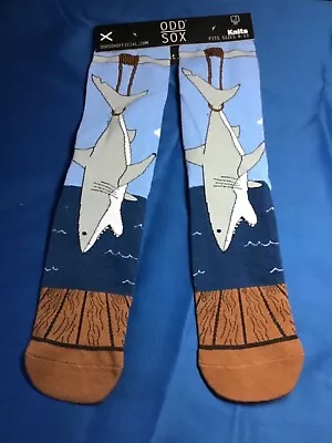 Odd Sox Knit Socks Fits Size 6-13  Shark Blue Brown  Nip • $7.99