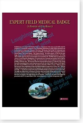 US Army Medical Department Regiment AMEDD Expert Field Medical Badge Poster • $14.49