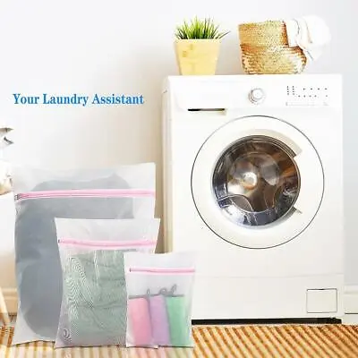 High Quality Zipped Fine Mesh Net Laundry Bag For Bra Wash  Lingerie Cl√ • £1.57