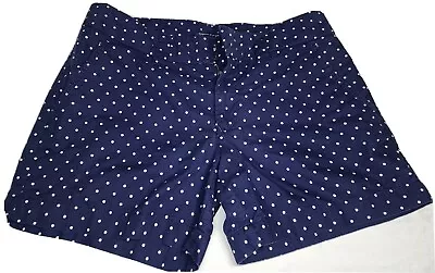 TOMMY HILFIGER Womens Sz 6 Navy Blue Polka Dot Casual Shorts Retail $44 • $10