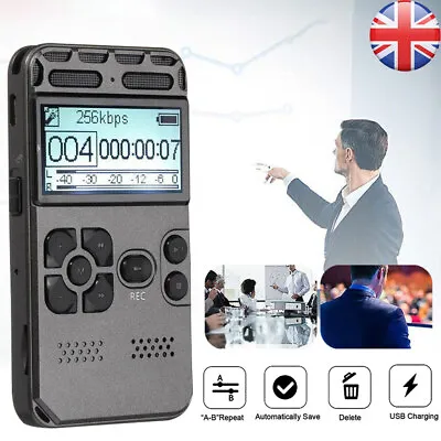 8GB Rechargeable LCD Digital Audio Sound Voice Recorder Dictaphone MP3 Player • £29.99