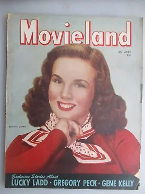 Movieland Magazine - October 1944 Issue - Deanna Durbin Cover • $7.99