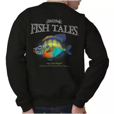 Gill McFinn's Fish Tales Bug Eyed Bluegill Adult Long Sleeve Crew Sweatshirt • $29.99