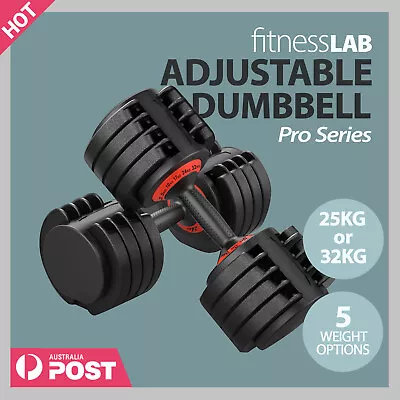 FitnessLab Adjustable Dumbbells Dumbbell Set Weight Dumbbells Plates 25kg 32kg • $409