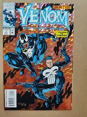 VENOM Funeral Pyre #1 Marvel Aug 1993 Holograph Foil Cover Punisher VF/NM • $4.50
