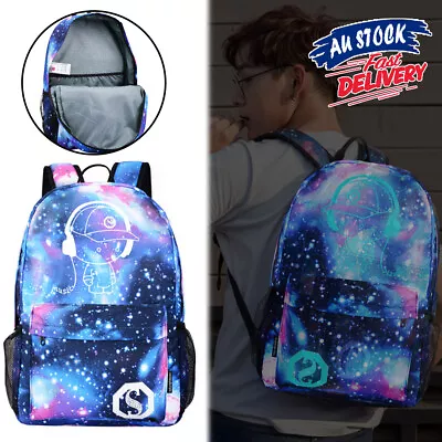 Galaxy Backpack Canvas School Bag Children Kids Luminous Unisex Collection • $25.29