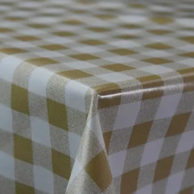 Gingham Check Designer Table Cloth Wipe Clean Vinyl Table PVC Cover Protector • £4.95