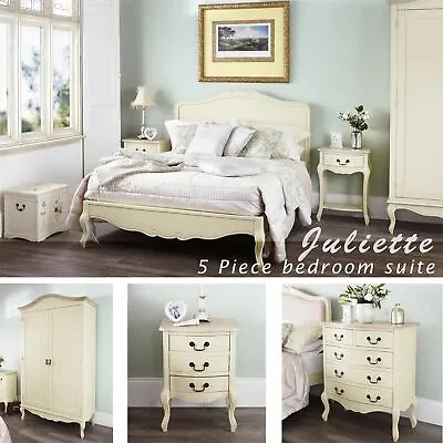 Ivory Bedroom Furniture 5 Piece Set. Bedroom Suite 5FT King Bed Wardrobe Chest • £1649.99
