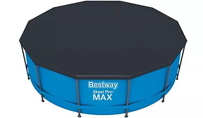 Bestway Steel Pro Frame Pool Cover 10ft 12ft ROUND SWIMMING POOL PADDLING Pools • £18.99