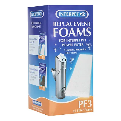 Interpet Pf3 Replacement Filter White Plain Fish Tank Foam Media 3 Pack 2236 • £5.49