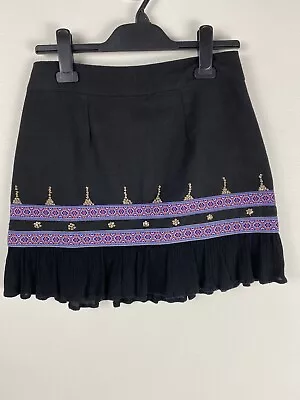 Tigerlily Womens Mini Skirt Size 8 Black Cotton Viscose Boho Casual Party • $17.58