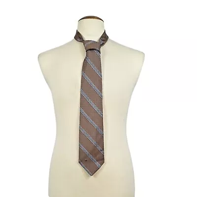 Valentino Mens Brown Patterned Cravat 100% Silk Made In Italy High End Designer • £12