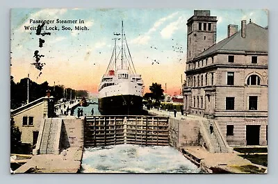 Soo Michigan Postcard Passenger Steamer In Weitzel Lock  • $1.57