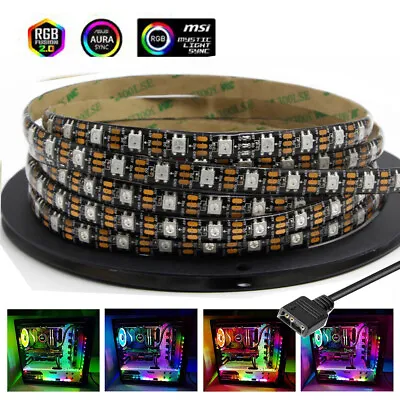 LED Strip 3pin RGB Addressable WS2812B PC Motherboard ASUS Aura SYNC MSI Mystic • $6.23