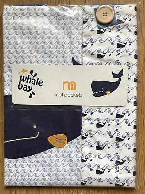 Mothercare Whale Bay Pack Of 2 Cot Pockets 🐳🐳 BRAND NEW 🐳🐳 • £9.98