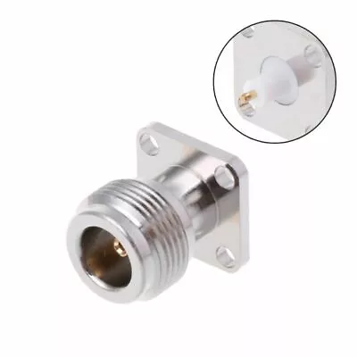 N Female Jack 4 Hole Panel Mount Chassis With Solder Cup RF Coaxial Connector • $1.56