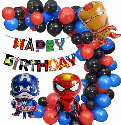 Marvel Avengers Party Decoration Banner Boy Birthday Superhero  Balloon Arch Kit • £13.56