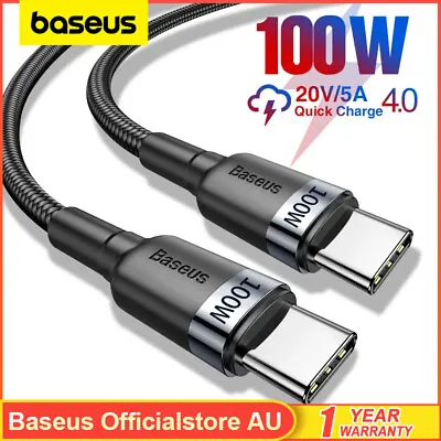 $8.99 • Buy Baseus 100W USB C To Type C Charger Cable PD Fast Charge Lead For Samsung Huawei