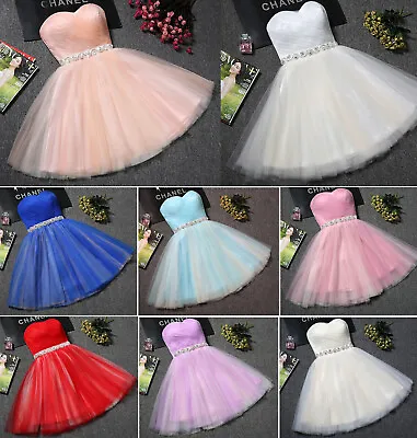 NEW Evening Formal Party Ball Gown Prom Bridesmaid Short Mini Host Dress YRPX • £27.85